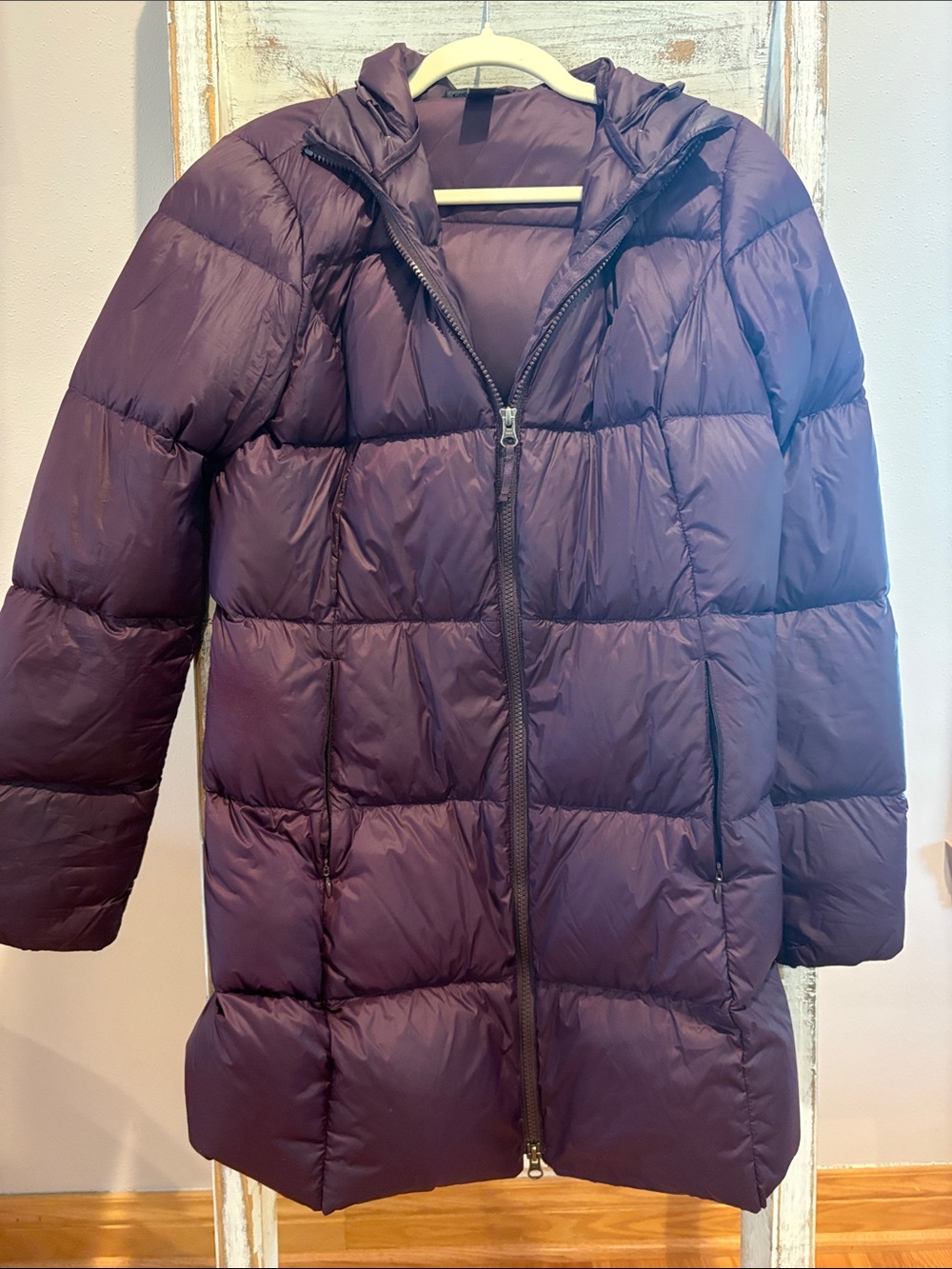 Eddie Bauer Hooded Quilted Puffer Coat - Plum